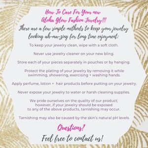 Jewelry Care Instructions